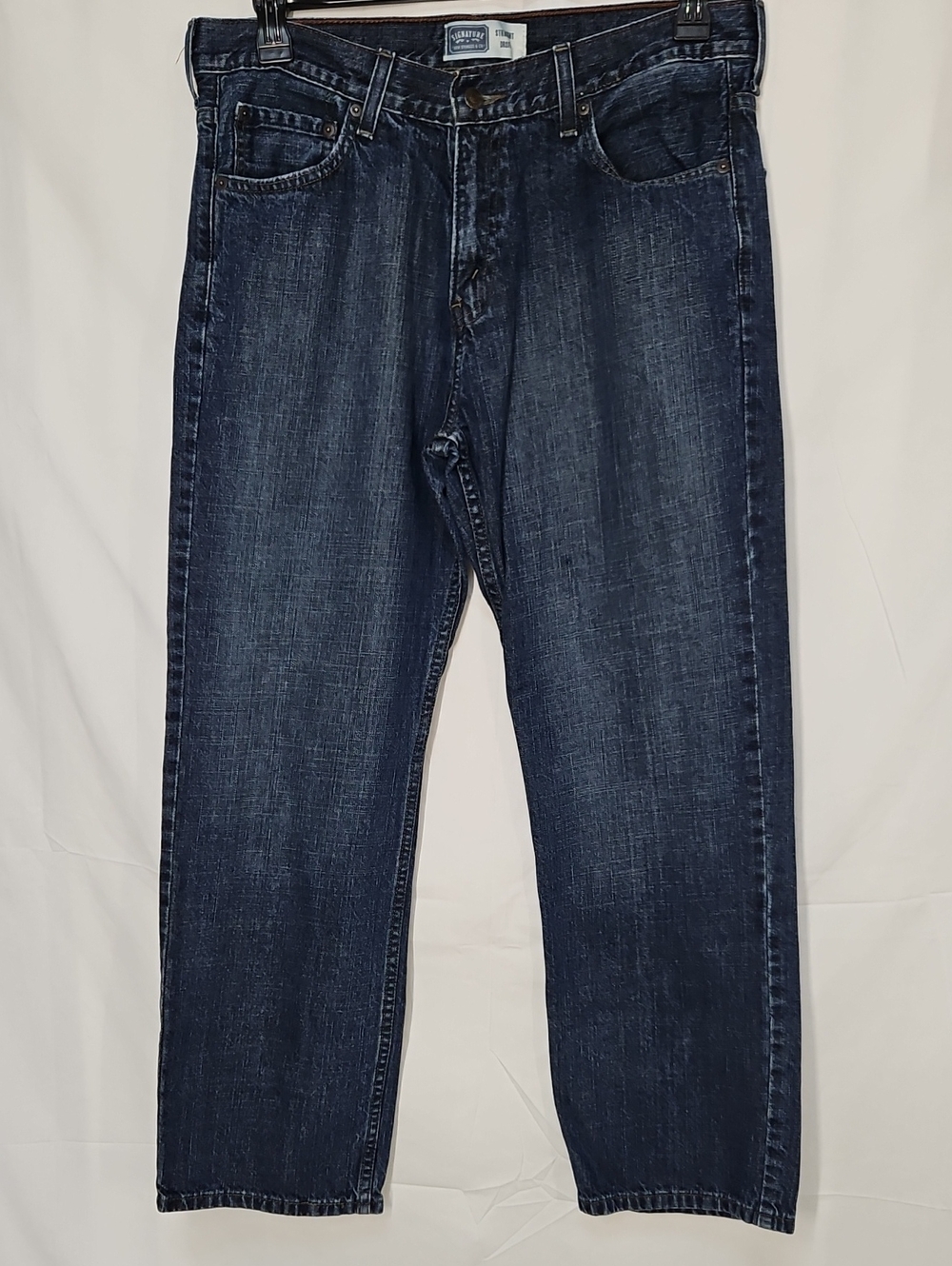 Signature by Levi Strauss Men's Straight Jeans in Dark Blue